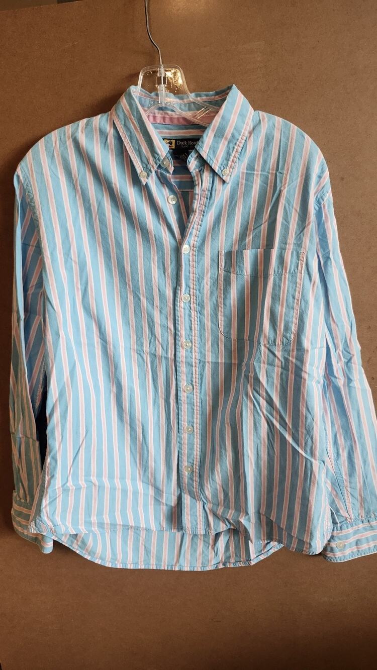Vintage Duck Head Jeans Co Striped Shirt Men's M Pastel Button Down #217